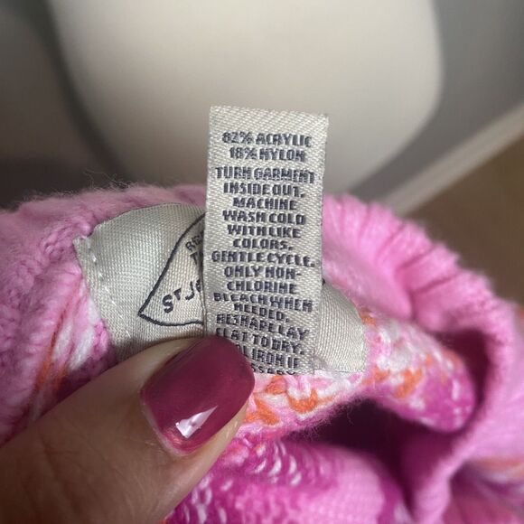 Pink St. John's Bay Fair Isle Sweater - Size M - Picture 8 of 8